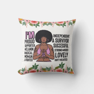 Inspirational Positive Words Affirmation Sista Bla Cushion