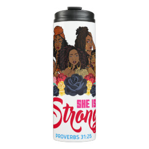 Inspirational Positive Words Affirmation Sista Bla Thermal Tumbler