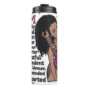 Inspirational Positive Words Affirmation Sista Bla Thermal Tumbler