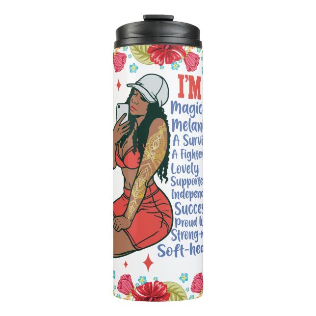 Inspirational Positive Words Affirmation Sista Bla Thermal Tumbler (Front)