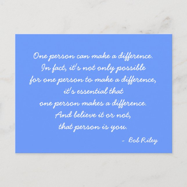 Inspirational Postcard quoe (Front)