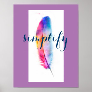 inspirational poster simplify colourful feather