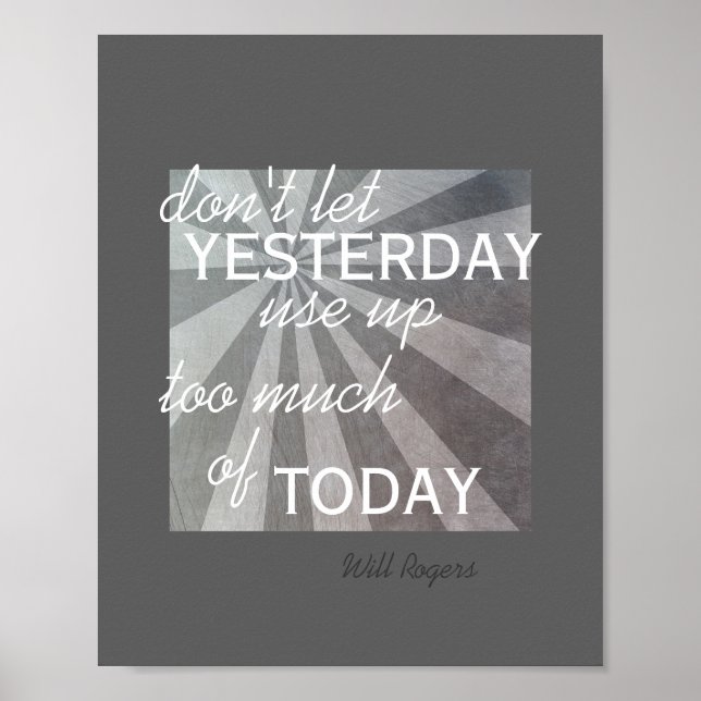 inspirational poster Will Rogers quote dark grey (Front)