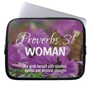 Inspirational Proverbs 31 Woman STRENGTH Laptop Sleeve