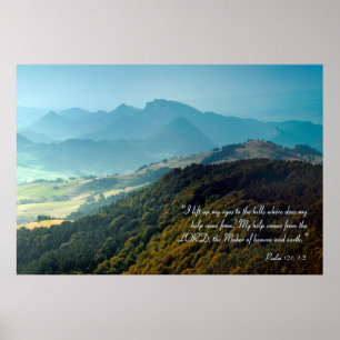 Inspirational Psalm 121 Poster