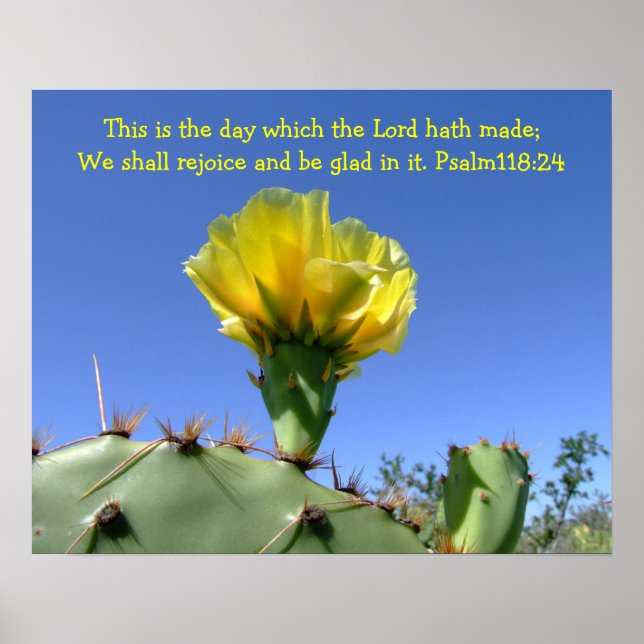 inspirational psalm poster cactus flower (Front)