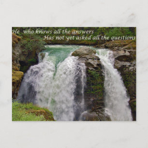 Inspirational quotation on waterfall postcard