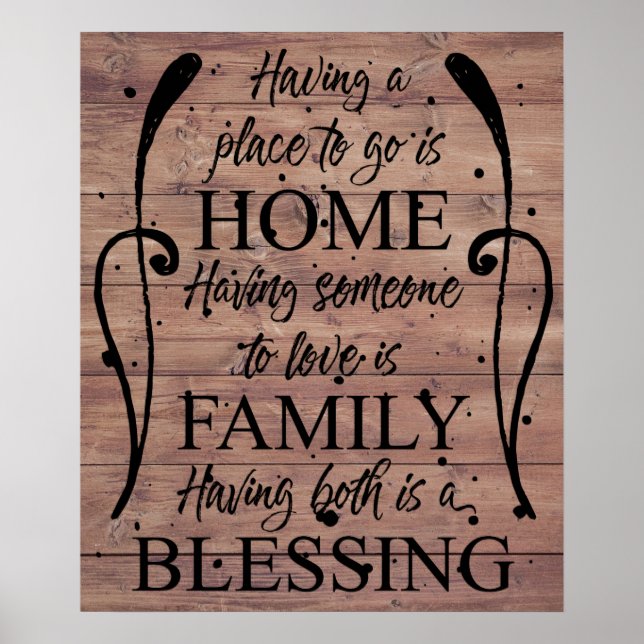 Inspirational Quote about Home - Family - Blessing Poster (Front)