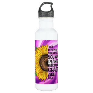 Inspirational Quote and Hand Drawn Sunflower 710 Ml Water Bottle
