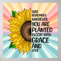 Inspirational Quote and Hand Drawn Sunflower