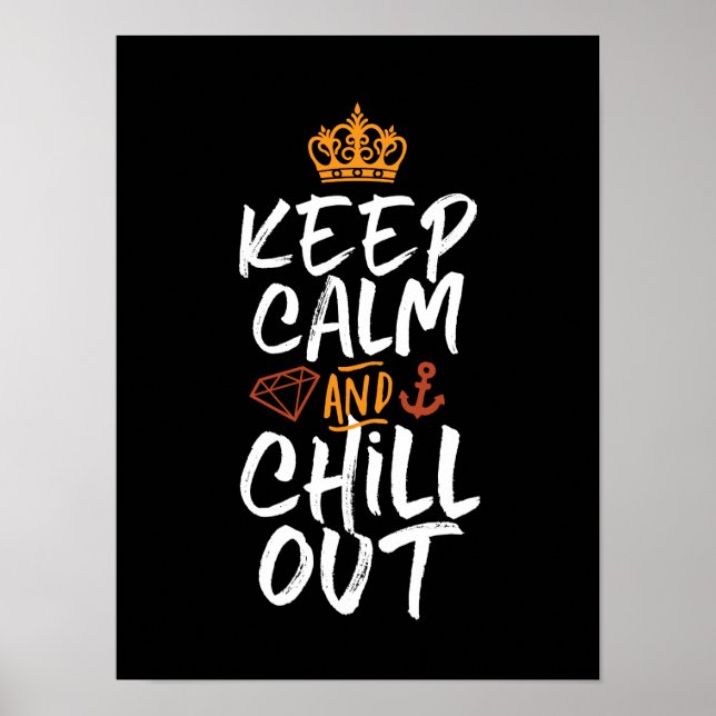Inspirational Quote and Slogan Keep Calm Chill Out Poster (Front)