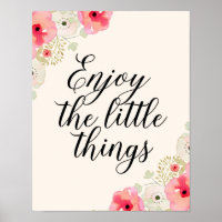 Inspirational quote art Enjoy the little things
