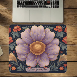 Inspirational Quote Art Nouveau Spring Garden Cute Mouse Mat