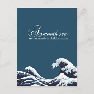 Inspirational Quote Art Print "A smooth Sea" decor Postcard