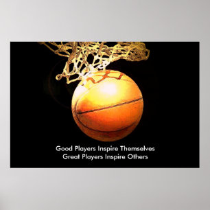 Inspirational Quote Basketball Inspire Team Poster
