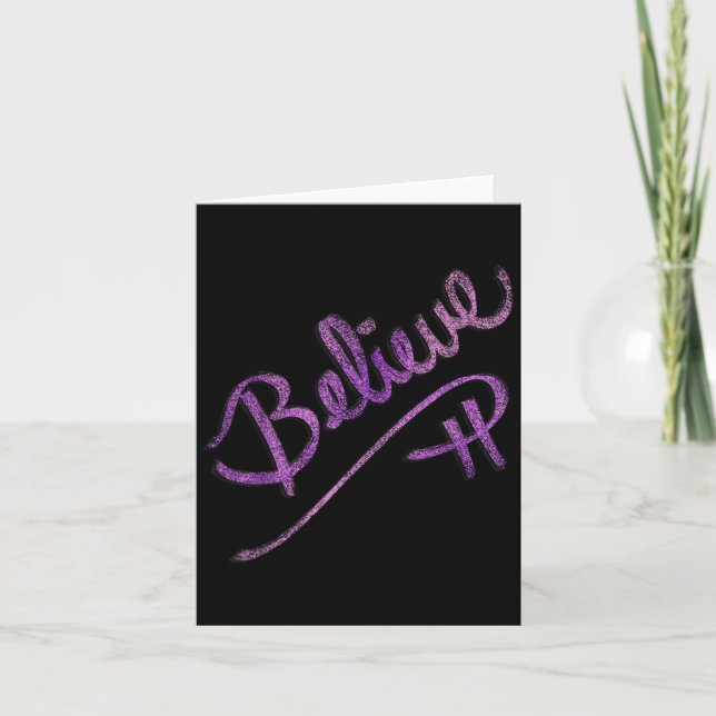 Inspirational Quote Believe Script Graphic Design  Card (Front)