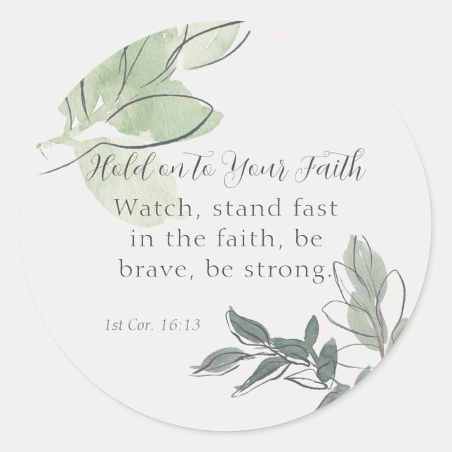 Inspirational Quote & Bible Verse Classic Round Sticker (Front)
