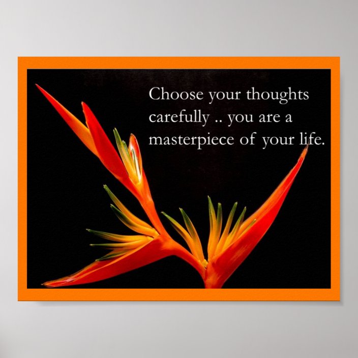 Inspirational Quote Bird of Paradise Elegant Poster Zazzle.co.uk