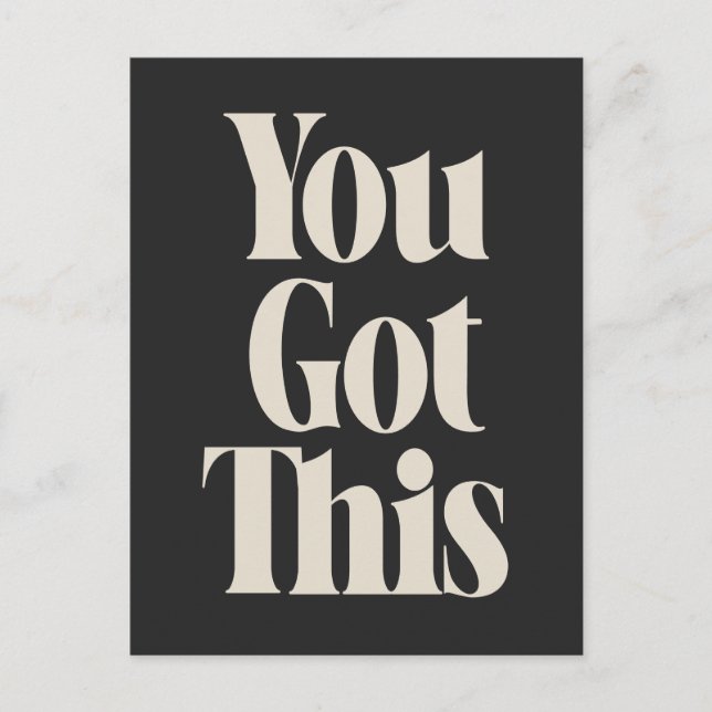 Inspirational Quote Bold Black Retro Typography Postcard (Front)