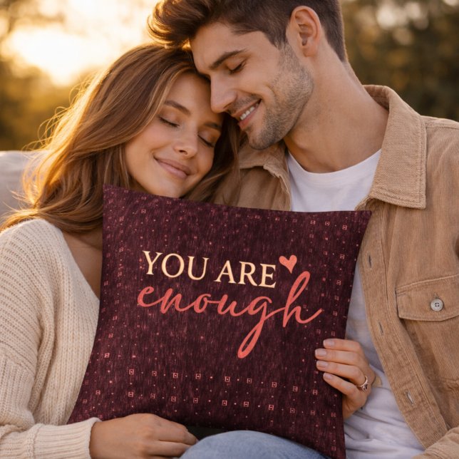 Inspirational Quote Burgundy Decor Cushion  (Creator Uploaded)