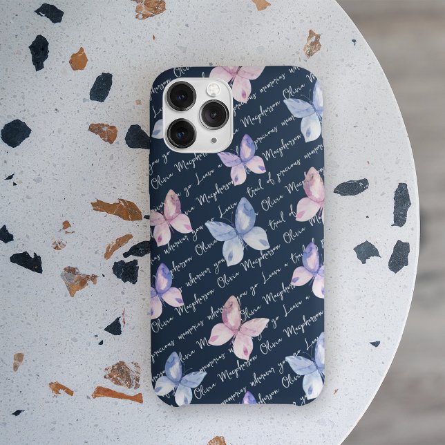 Inspirational Quote Butterflies Monogram Case-Mate iPhone Case (Creator Uploaded)