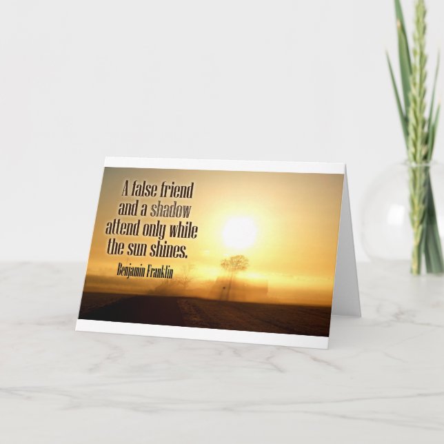 Inspirational Quote by Benjamin Franklin Card (Front)