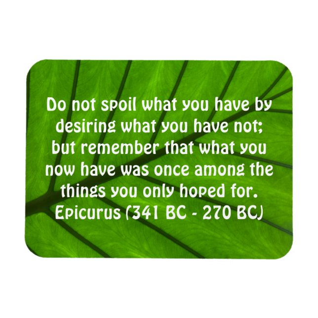 Inspirational Quote by Epicurus Magnet (Horizontal)