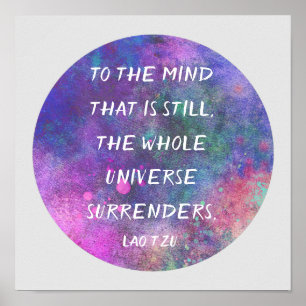 inspirational quote by Lao Tzu purple watercolor Poster