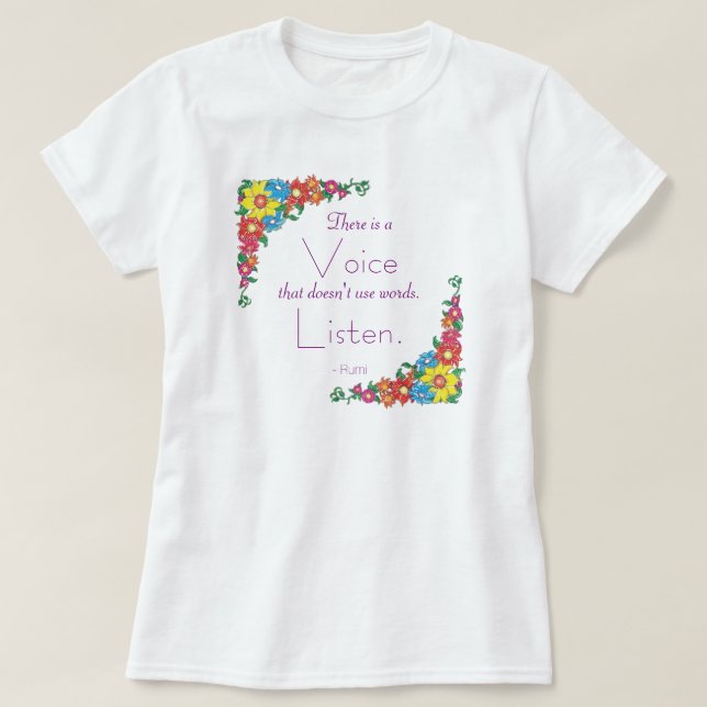Inspirational Quote by Rumi T-Shirt (Design Front)