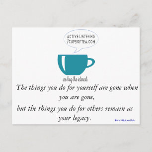 Inspirational Quote Card   7 Cups Of Tea (#2)