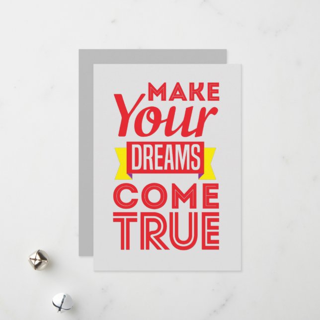 Inspirational Quote Card: Dream Big, Achieve Big Holiday Card (Front/Back In Situ)
