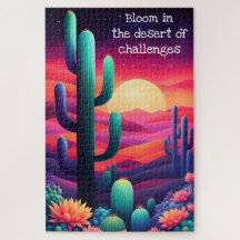inspirational quote,colourful cactus landscape 