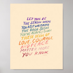 Inspirational quote, colourful poster