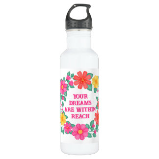 Inspirational Quote Create Your Own Floral 710 Ml Water Bottle