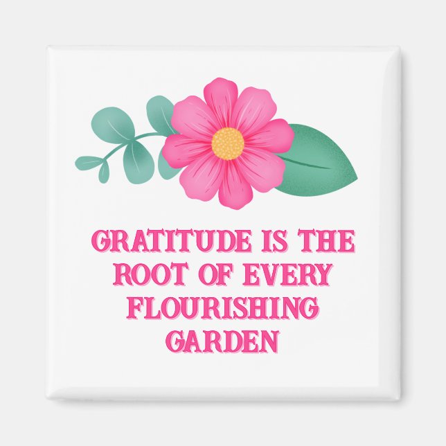 Inspirational Quote Create Your Own Pink Floral Magnet (Front)