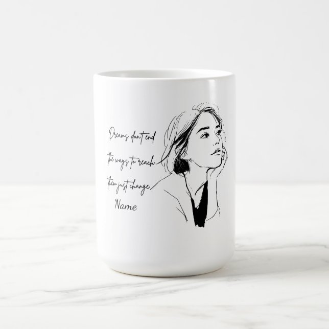 Inspirational Quote Custom Name Coffee Mug (Center)