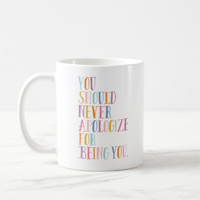 Inspirational Quote | Cute Colourful Typography Coffee Mug (Left)