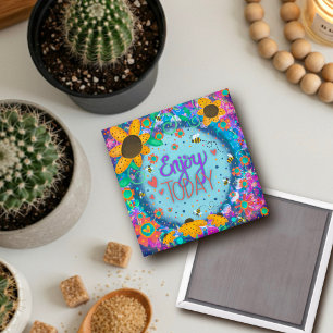 Inspirational Quote Cute Trendy Floral Pretty Magnet