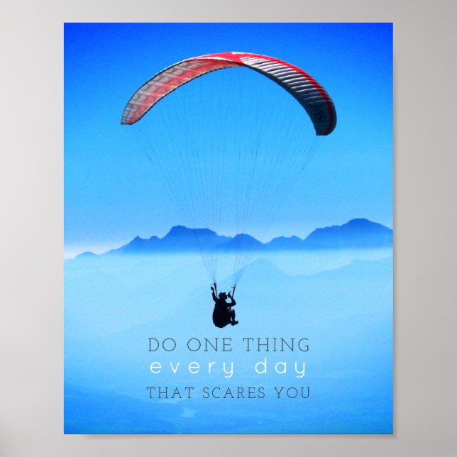 Inspirational Quote Do One Thing Paragliding Photo Poster (Front)