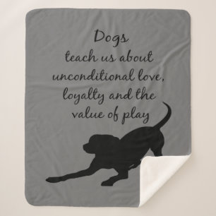 Inspirational Quote Dogs Can Teach Us Sherpa Blanket