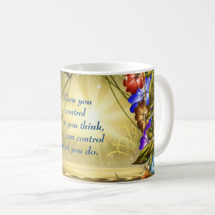 Inspirational Quote Empower Your Mindset Blue Gold Coffee Mug