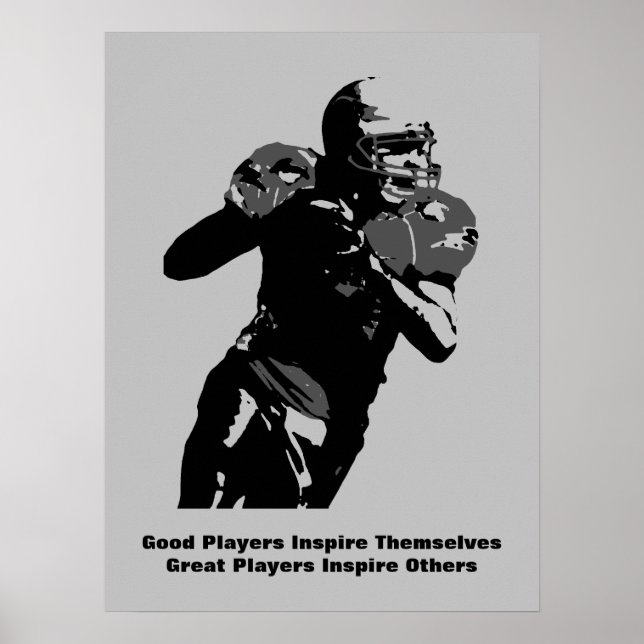 Inspirational Quote Football Inspire Team Poster (Front)