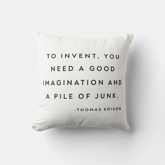 Inspirational Quote for Inventor Minimalist Style Cushion (Front)
