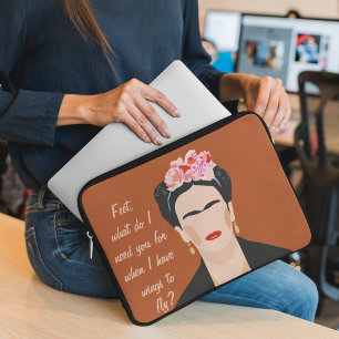 Inspirational Quote Frida Kahlo Illustration Women Laptop Sleeve