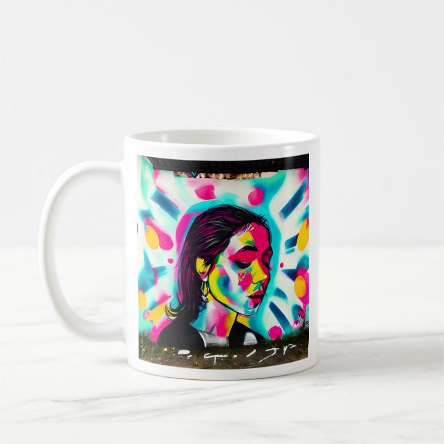 Inspirational Quote | Graffiti Art Woman Coffee Mug (Left)