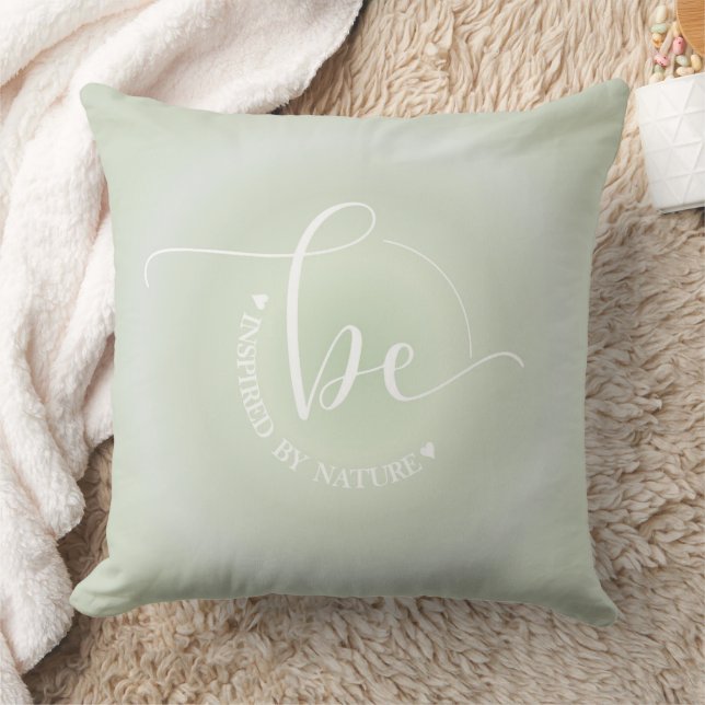 Inspirational Quote Green Be Inspired By Nature Cushion (Blanket)