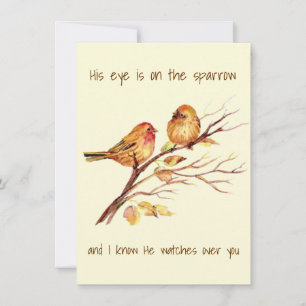 Inspirational quote His Eye is on the Sparrow,