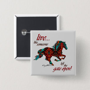 Inspirational Quote, Horse 15 Cm Square Badge