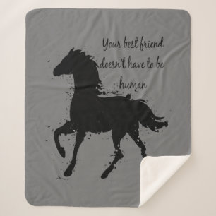 Inspirational Quote Horse Best Friend Love  Sherpa Blanket