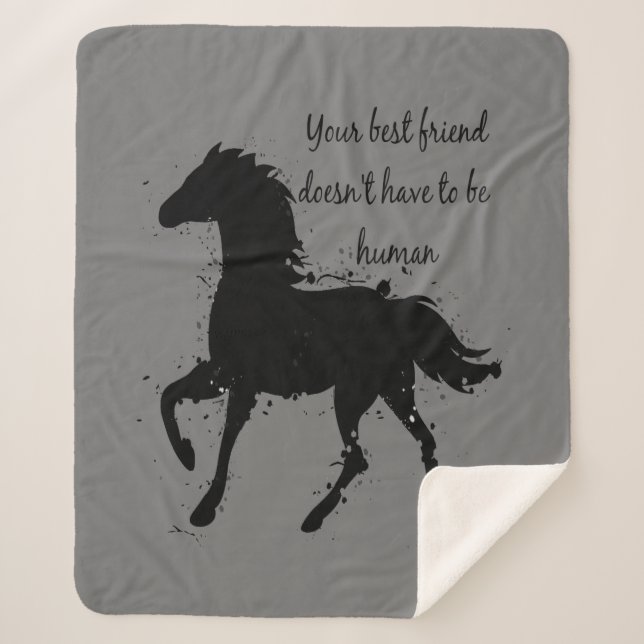 Inspirational Quote Horse Best Friend Love  Sherpa Blanket (Front)